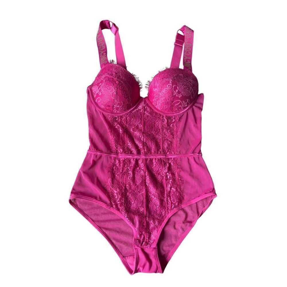 Juicy Couture‎ Lace Bodysuit size S Hot Pink Push Up